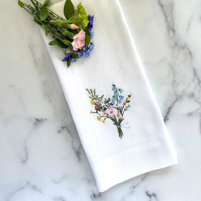 Wildflower Bouquet Linen Towel