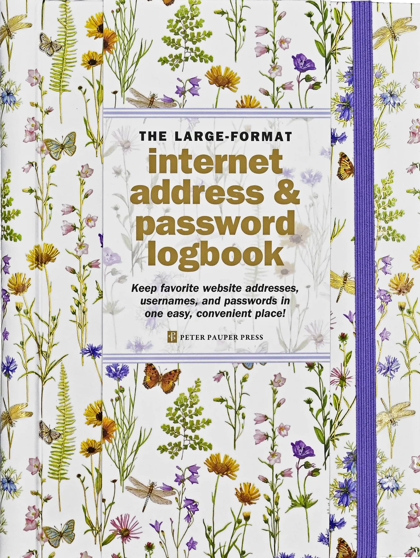 Wildflower Garden Large Internet Address & Password Logbook