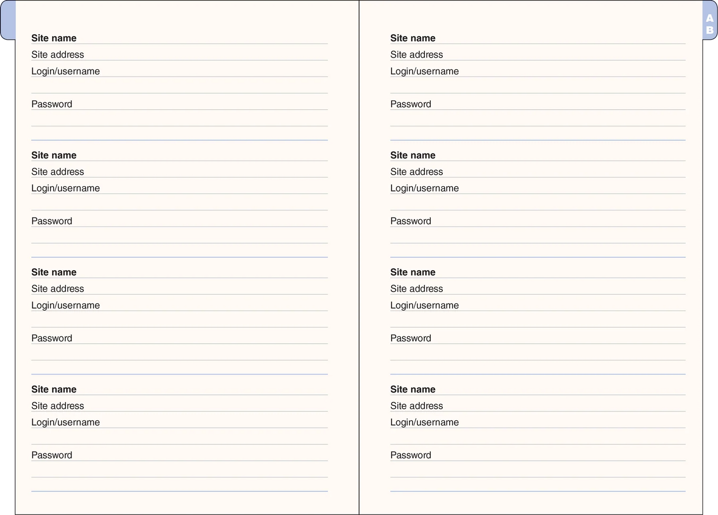 Wildflower Garden Large Internet Address & Password Logbook