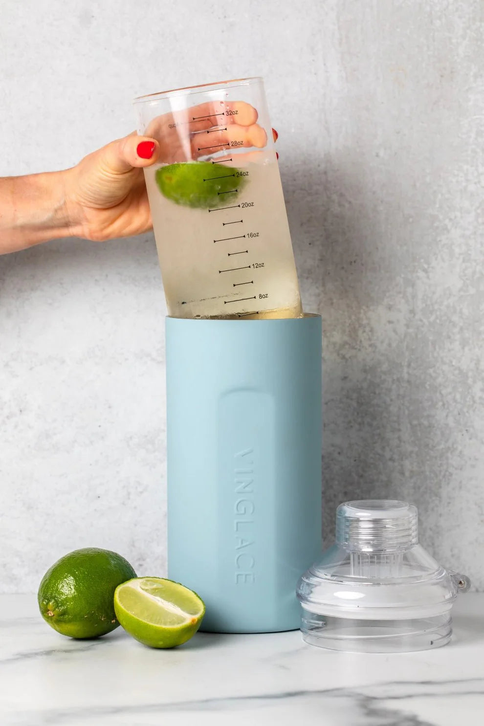 Vinglacé Wine Chiller Leak Proof Lid Converter with Glass Insert