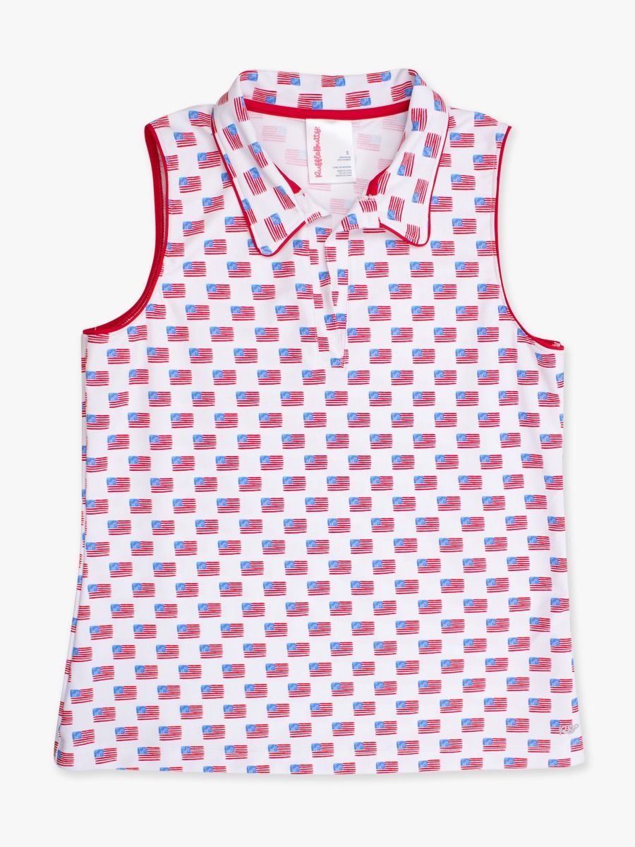 Freedom Flags Women's Sleeveless Polo Active Top