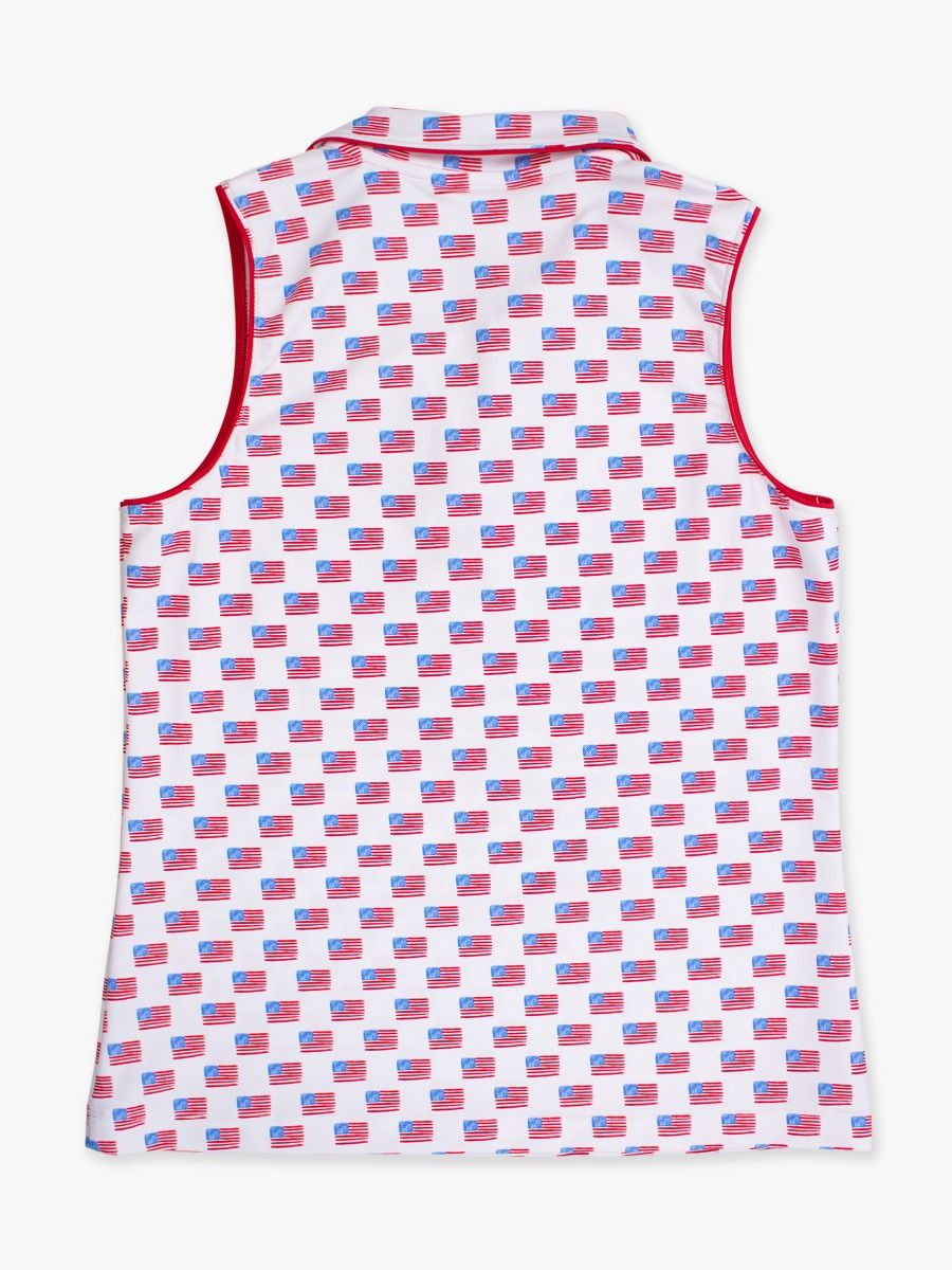 Freedom Flags Women's Sleeveless Polo Active Top