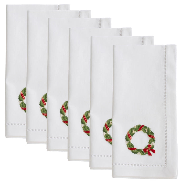 Embroidered Wreath Napkin