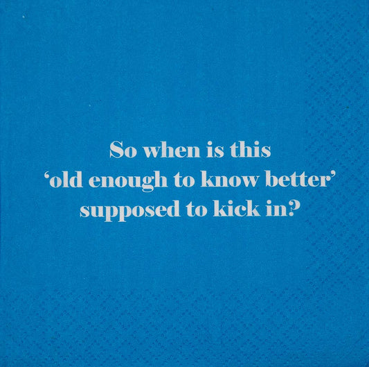 Old Enough to Know Better Cocktail Napkins