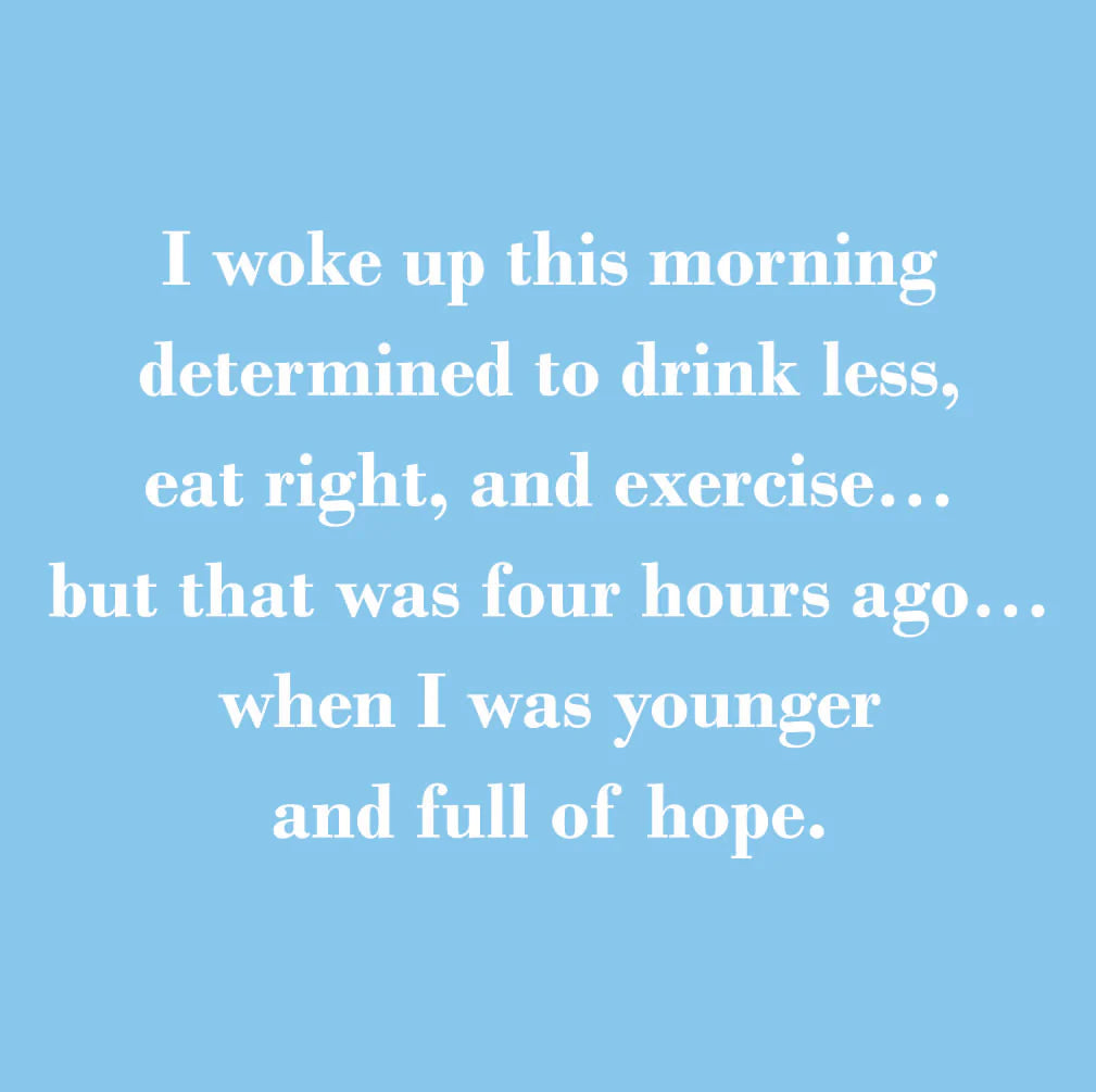 I Woke Up Determined to Drink Less, Eat Right, and Exercise Cocktail Napkins