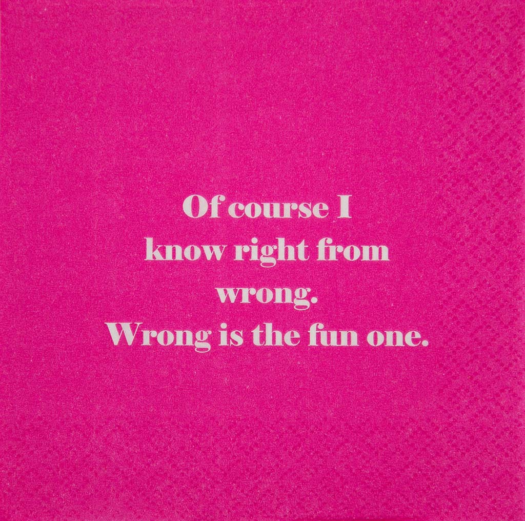 Wrong Is the Fun One Cocktail Napkins
