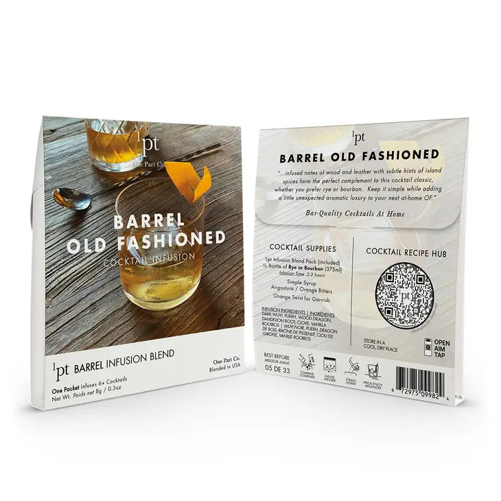 1pt Barrel Old Fashioned Cocktail Pack