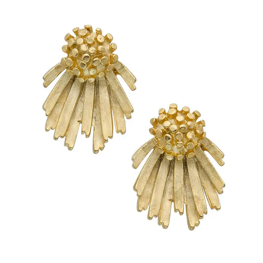 Gold Cluster Fan Studs