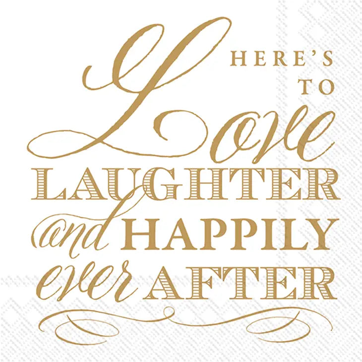 Love & Laughter Wedding Paper Cocktail Napkins