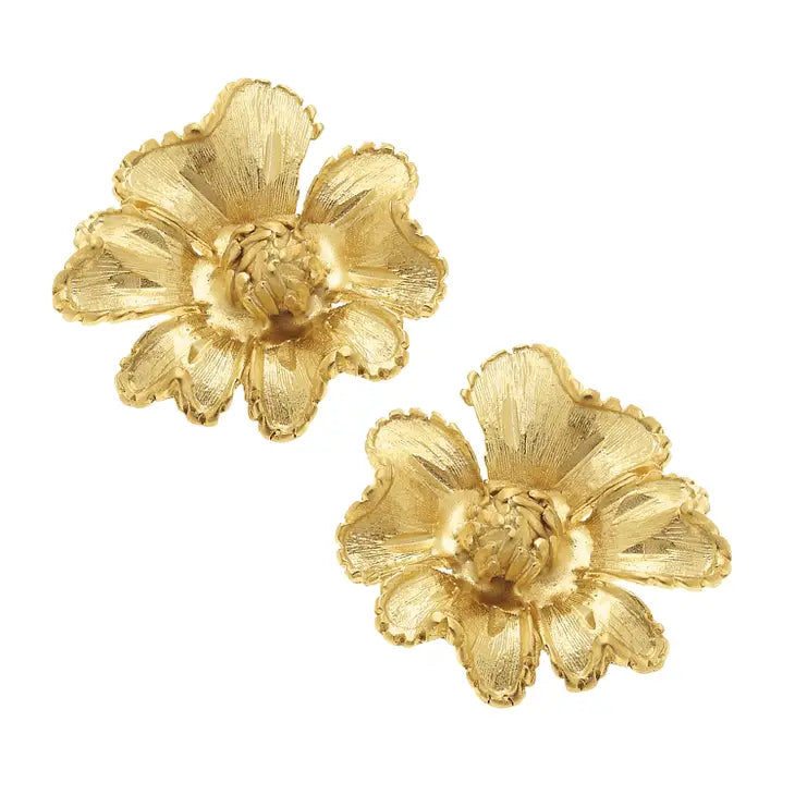 Marigold Flower Stud Earrings