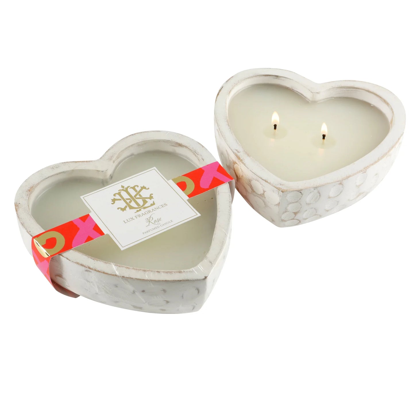 Rose Heart Shaped Dough Bowl Candle