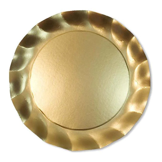 Satin Gold Wavy Paper Charger